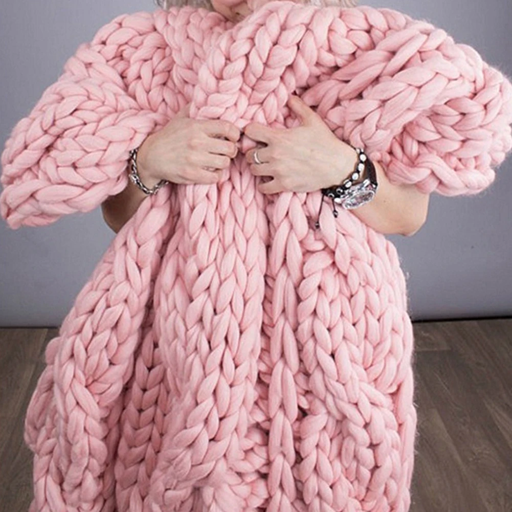 250 г модные супер громоздкие DIY ручное вязание одеяло шапки теплая гигантская