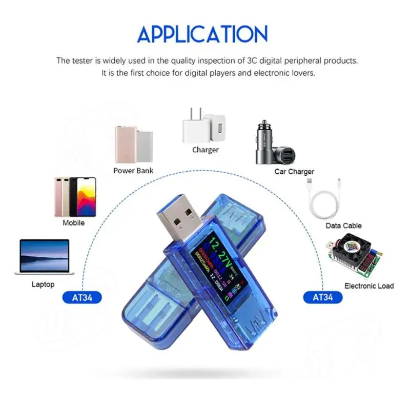 Тестер емкости напряжения тока USB 3 0 IPS тестер HD цветной экран Амперметр батарея