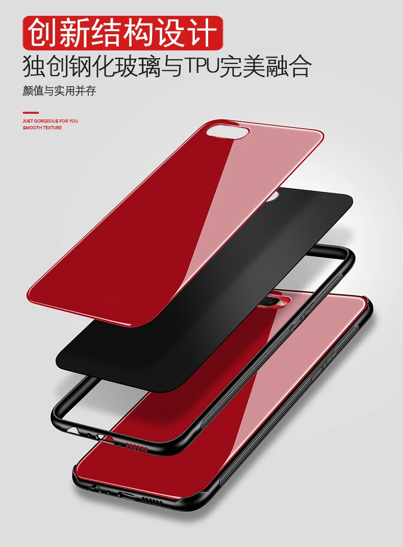 Цветной чехол из закаленного стекла для OPPO K 1 OppoK1 Oppo K1 Гибридный Жесткий ПК с