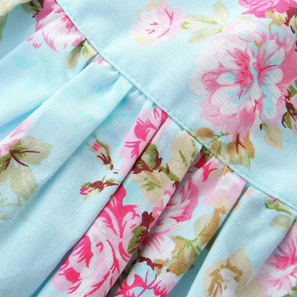 2021 Easter Girls Dress Kids Suspender Floral Princess with Headband Spring Holiday Dresses for | Детская одежда и обувь
