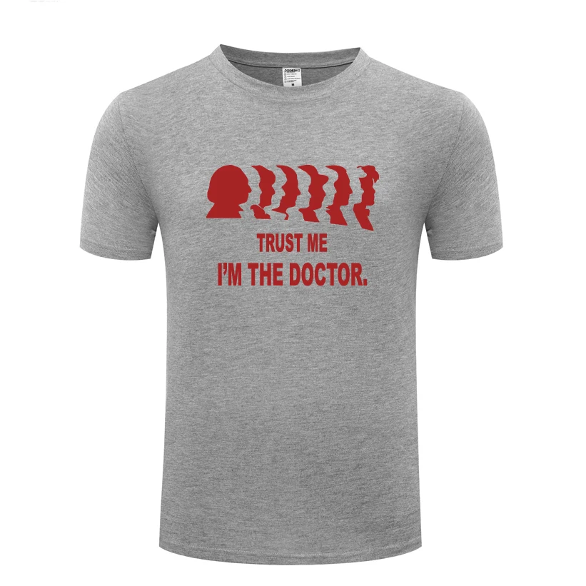 Мужская футболка с круглым вырезом Im The Doctor Who Повседневная хлопковая коротким