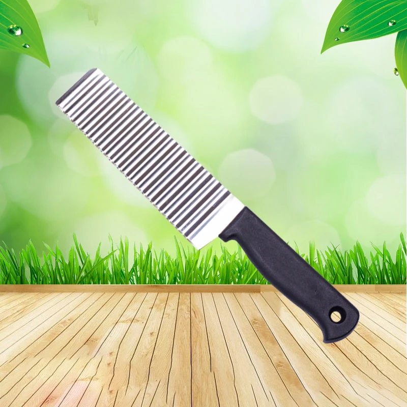 Potato French Fry Cutter Stainless Steel Serrated Blade Easy Slicing Banana Fruits Wave Knife Chopper Kitchen Accessories | Дом и сад