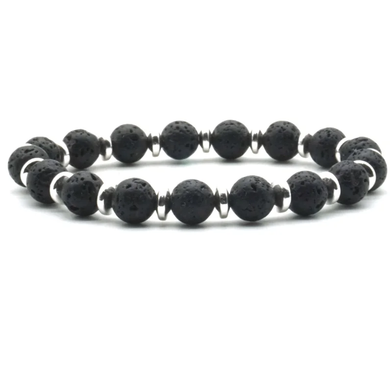 Black Hematite 8MM Lava Stone DIY Aromatherapy Essential Oil Diffuser Bracelet Men Women Jewelry Pulseras Mujer | Украшения и