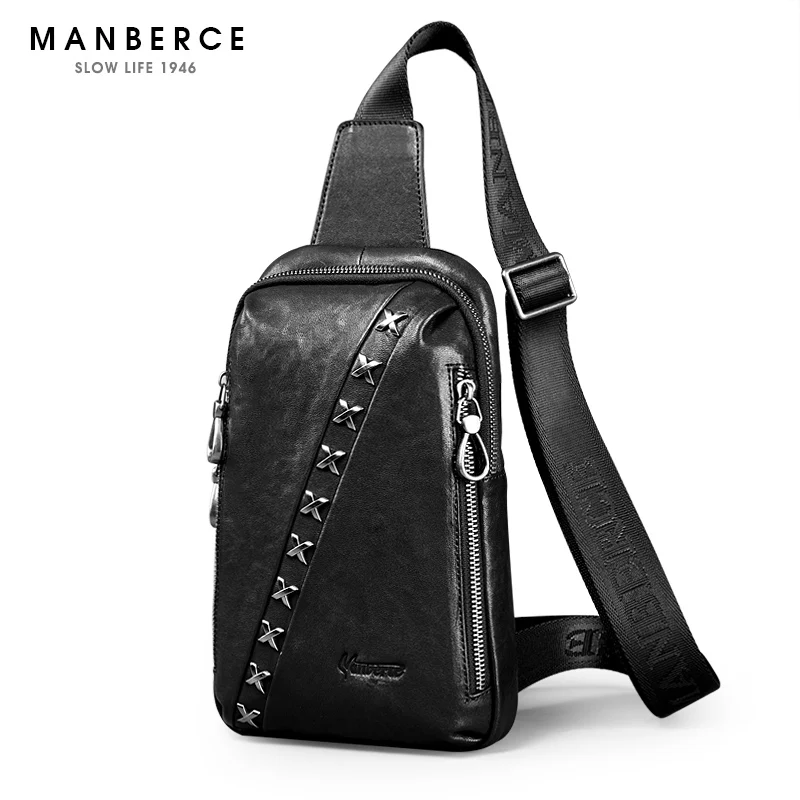 MANBERCE натуральная кожа мужские сумки на плечо Брендовые дорожные повседневные