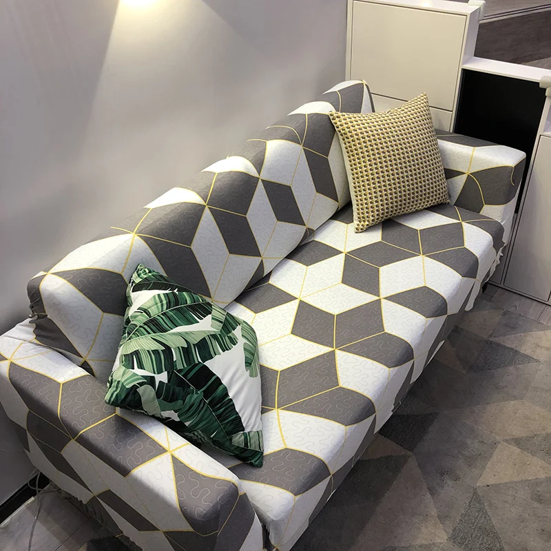 НОВЫЕ геометрические узоры эластичные полиэстеровые Печатные Чехлы для диванов