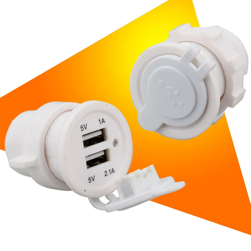 CARCHET 2 порта USB мини зарядное устройство адаптер для всех телефонов Белый 12 В