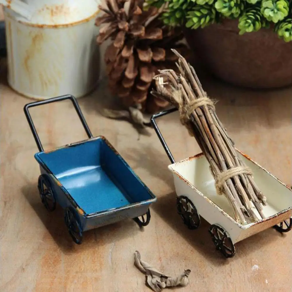 Кованая тележка Wagon аксессуары Кукольный дом мебель для спальни сцена украшения |