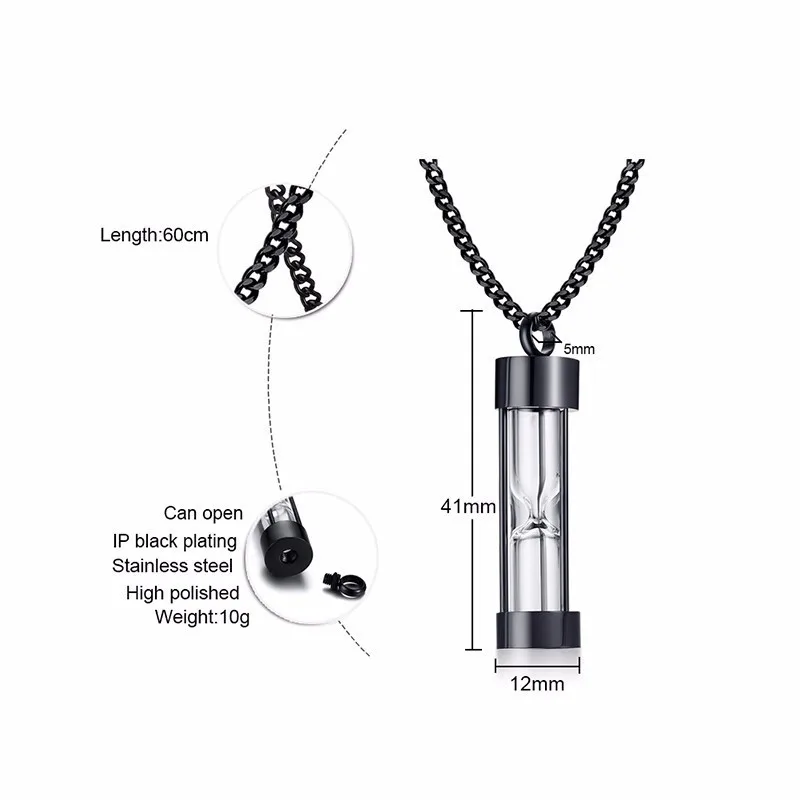 Vnox Уникальный полый точечный кулон из песочных часов памятный сувенир для