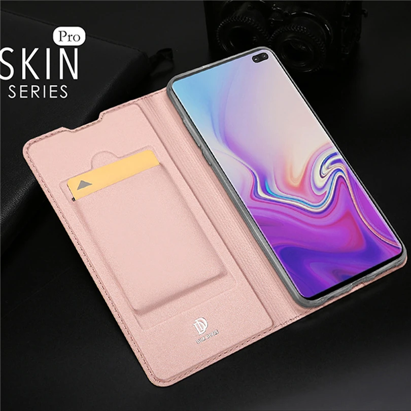 Чехол бумажник для телефона Samsung Galaxy S9 S10E S10 Plus тонкий кожаный чехол книжка с