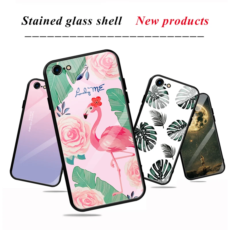 Чехол из закаленного стекла с сердечками для iPhone X XS Max XR милый защитный чехол