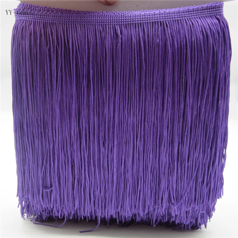 

10 метров 20 см длинная полиэфирная кружевная бахрома с кисточками фиолетовая кружевная бахрома отделка Лента пришить латинское платье сценический аксессуар для одежды сделай сам