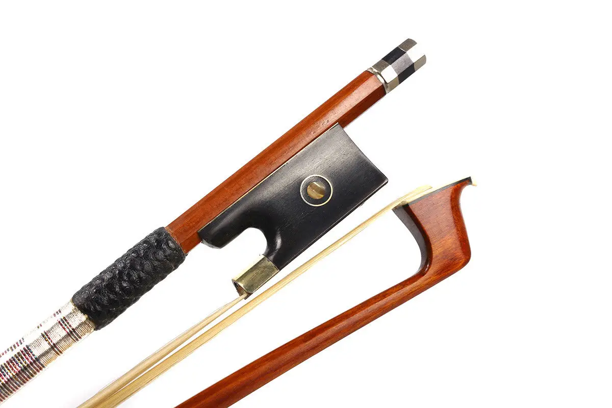 

1X Violin Bow 4/4 Brazil Wood Ebony Frog Shell inlay durable Natural Horsetail