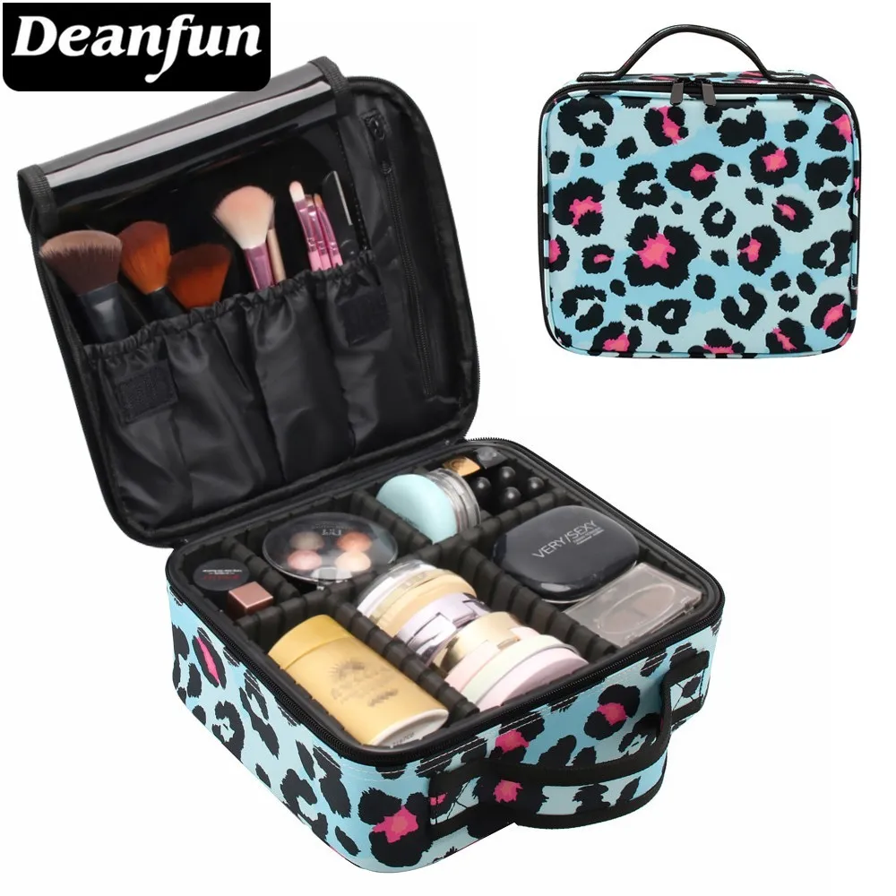 Deanfun макияж Чехол Синий леопардовый узор водостойкая косметическая сумка