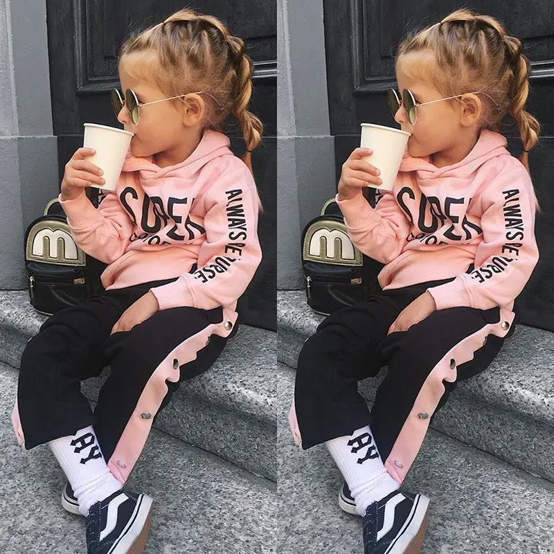 

Pudcoco Girl Clothes Newborn Kids Baby Girls Hooded Tops T-shirt Pants Tracksuit Sports Suit Outfits