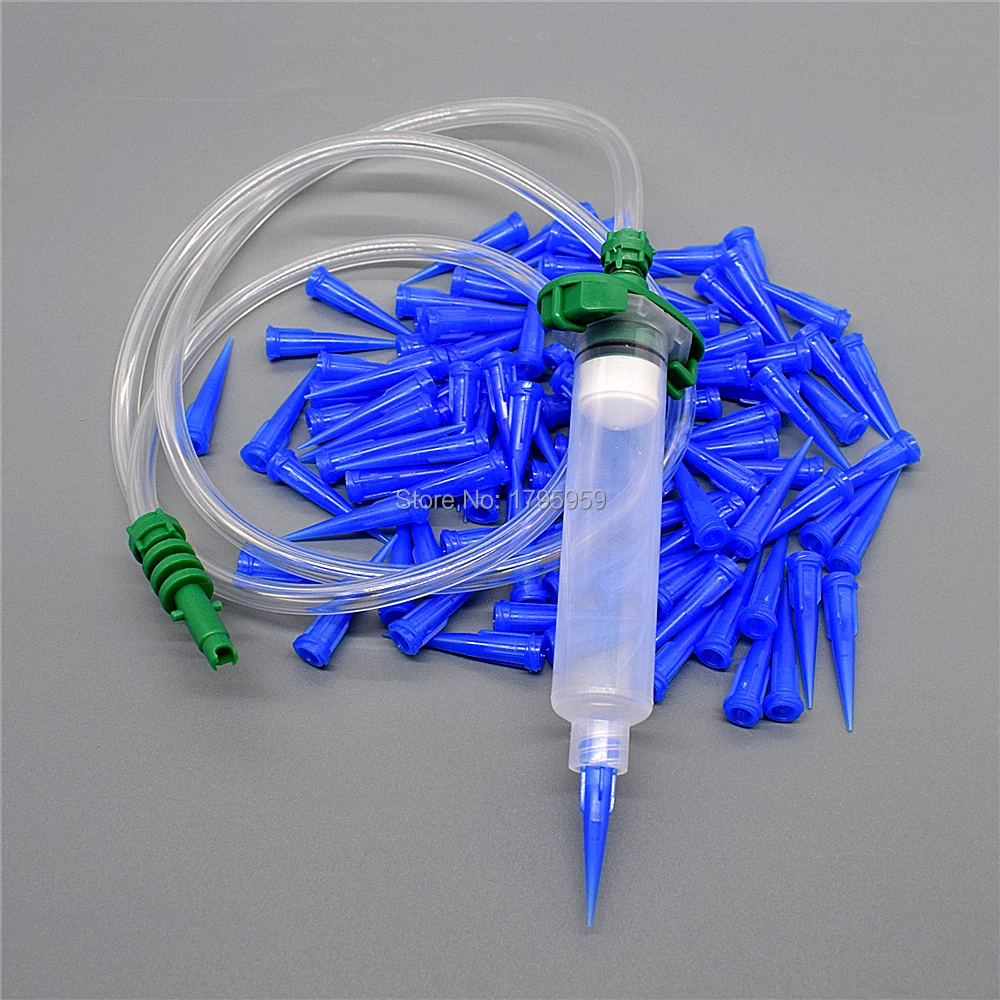 

100pcs 22G Tapered Dispensing Tips with 10cc Dispensing Syringe Tube Adapter Dispenser Connector and 10cc Glue Syringe Barrel
