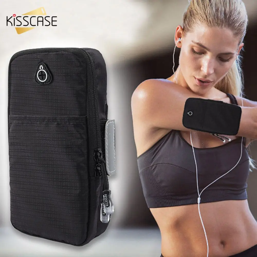 Спортивная повязка KISSCASE для мобильного телефона универсальная сумка бега 2 в 1 на