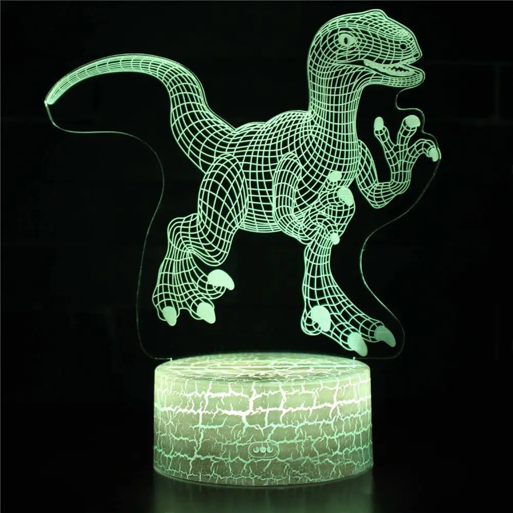 Крутая 3D Ночная лампа с сенсорным управлением ночной USB светильник динозавра