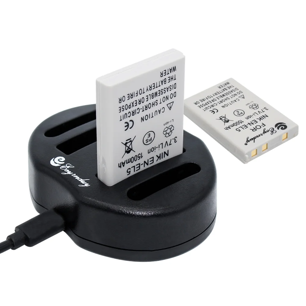 Eeyrnduy 2x аккумулятор + 1x зарядное устройство EN-EL5 MH-61 для Nikon Coolpix S10 P3 P4 P80 P90 P500 P530 P5100