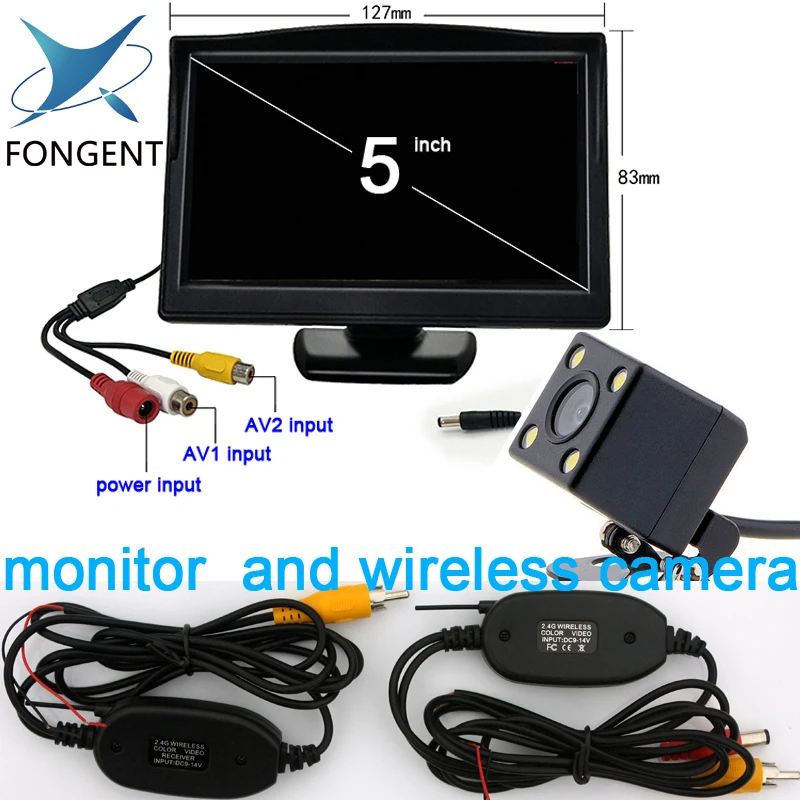 Автомобильный монитор заднего вида 5 дюймов с камерой парковки 800*480 TFT LCD HD экран