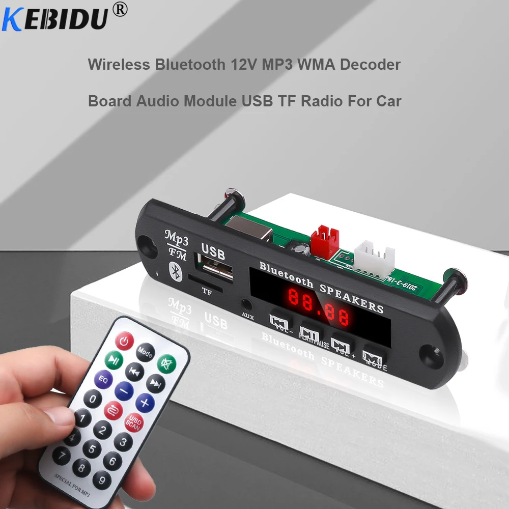 Mp3 плеер KEBIDU 5 12 В Bluetooth декодер автомобильный комплект запись звонков без помощи