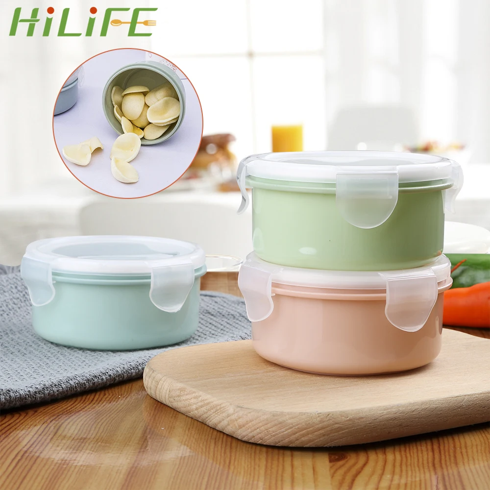 HILIFE 10*10*5 см Ланч бокс пластиковая круглая упаковочная коробка зерно