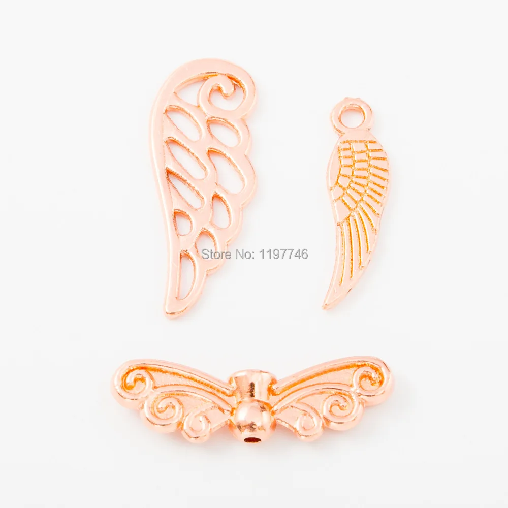 

Rose Gold Charms Angel Wings Charms Pendant for Jewelry Making 10pcs Gold Charms for Bracelets cute Charm Beads Wing Charms