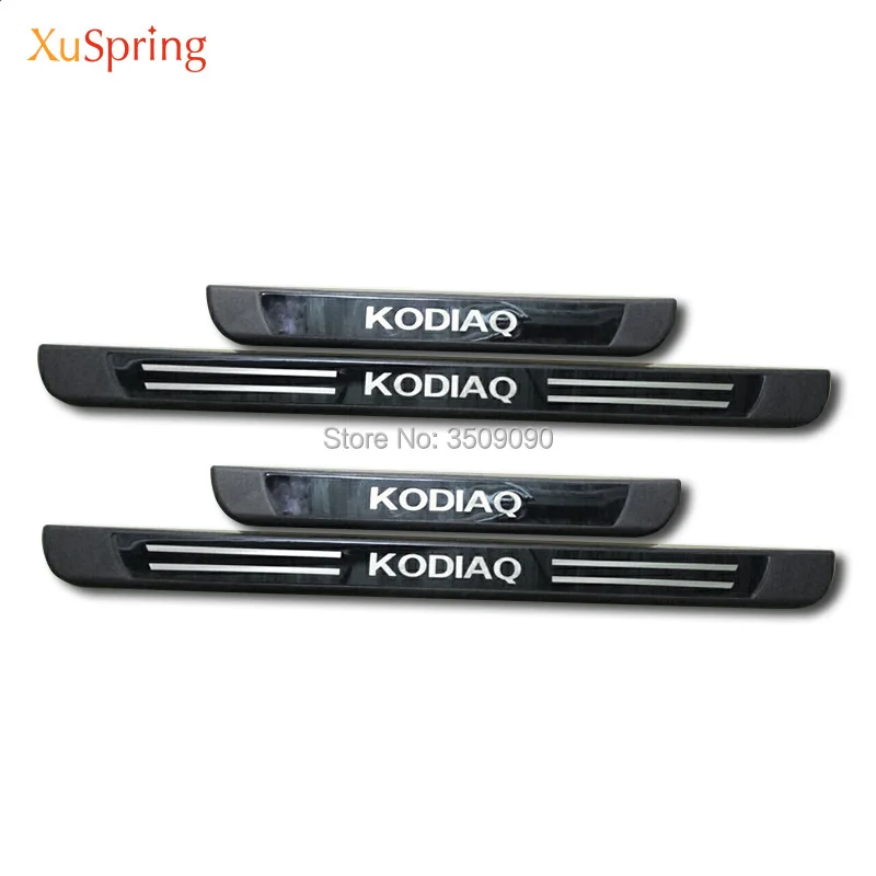 

for skoda kodiaq 2017 2018 2019 2020 2021 Car Exterior Scuff Plate Door Sill Trim Welcome Pedal Car Styling