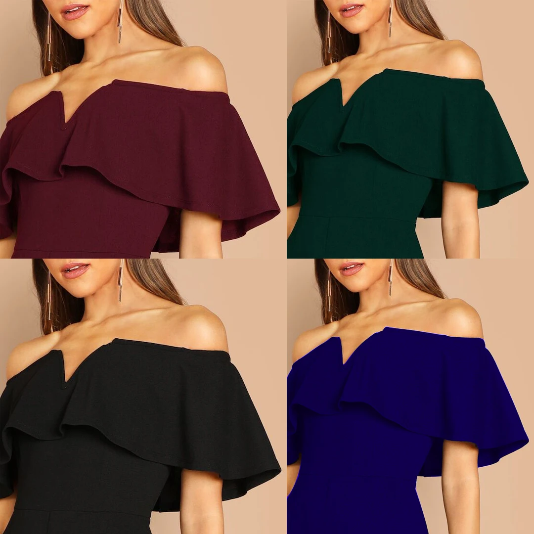 

Long Sleeve Jumpsuit For Women Sexy 2019 Summer Slash-Neck Off Shoulder Slim Skinny Jumpsuit Rompers