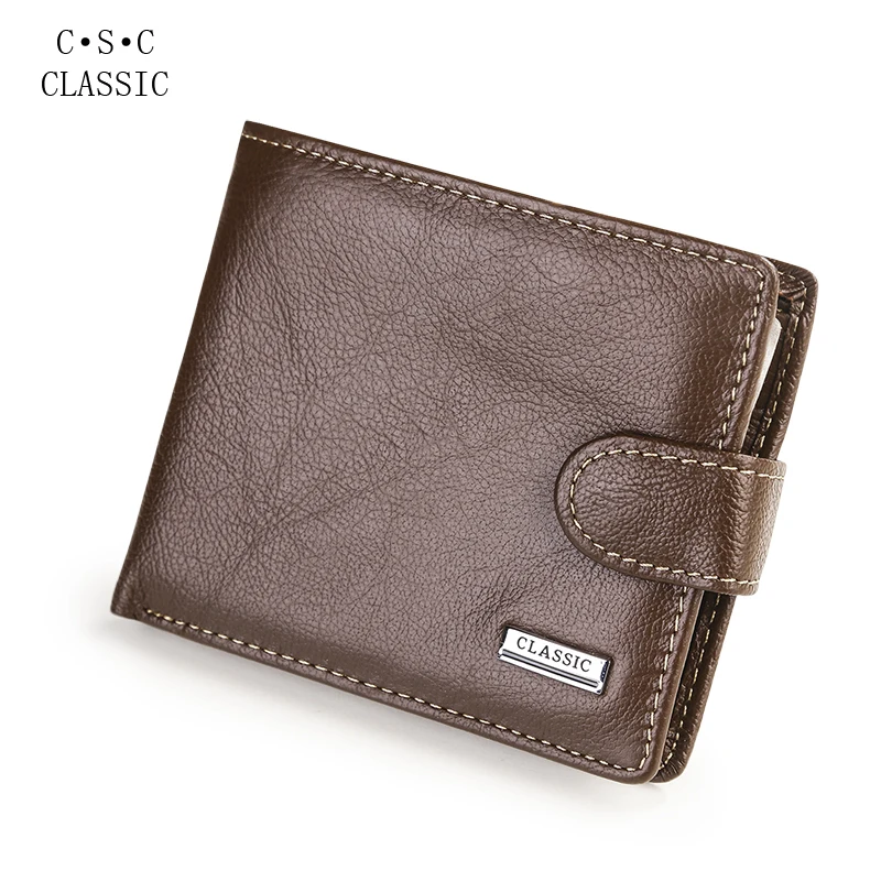 

Coffee Real Cowhide Genuine Leather Wallets Men Bifold Coin Purse Man ID Credit Card Holder Carteira portefeuille porte monnaie