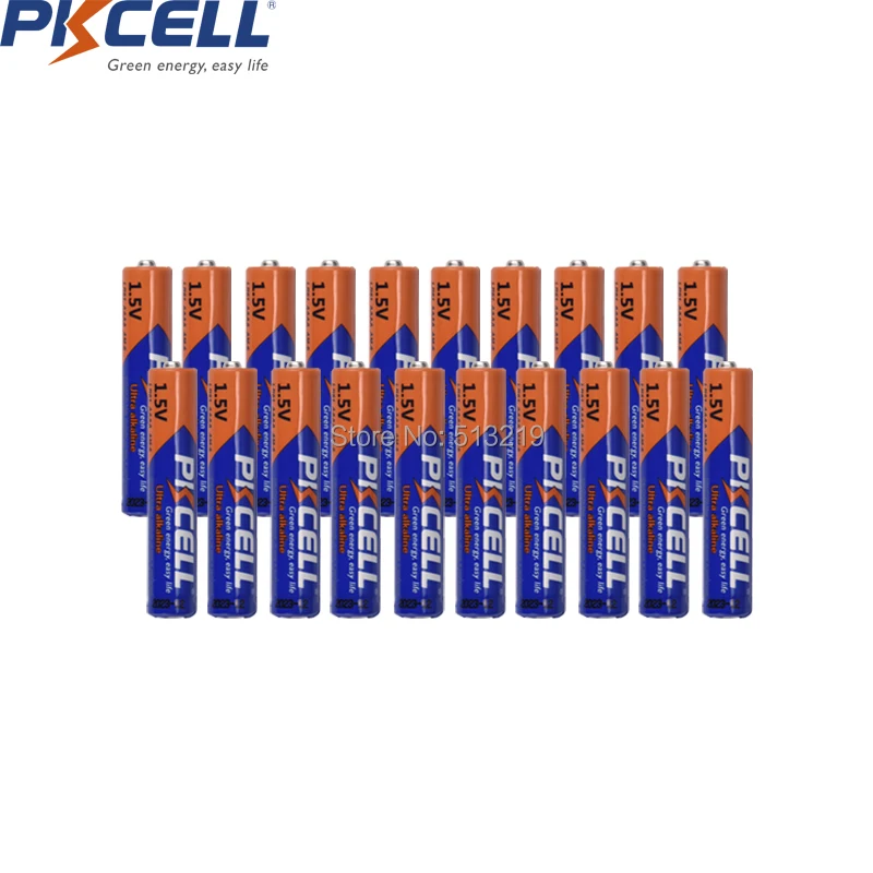 

20PCS PKCELL AAAA battery 1.5v LR61 MN2500 E96 alkaline batteries primary and dry battery for camera flash shavers