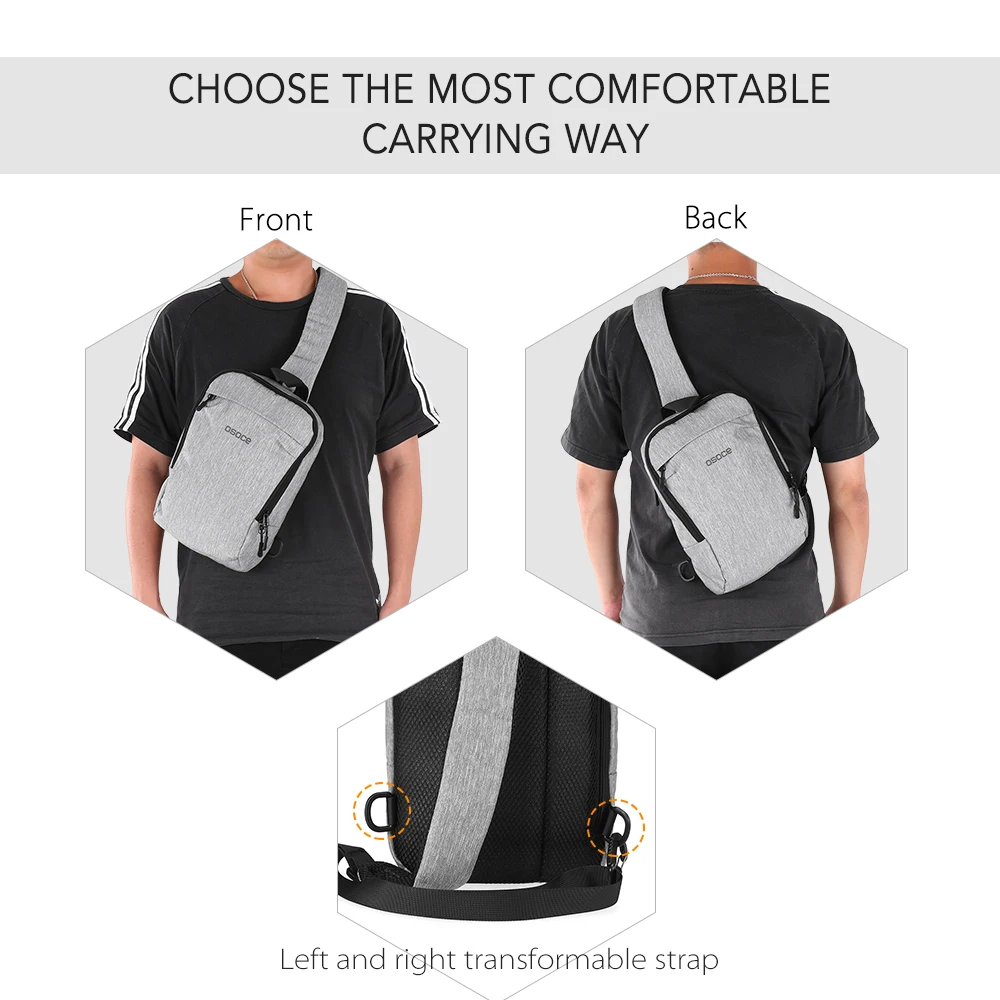 5L Противоугонная безопасная слинг сумка водонепроницаемая мужская женская на