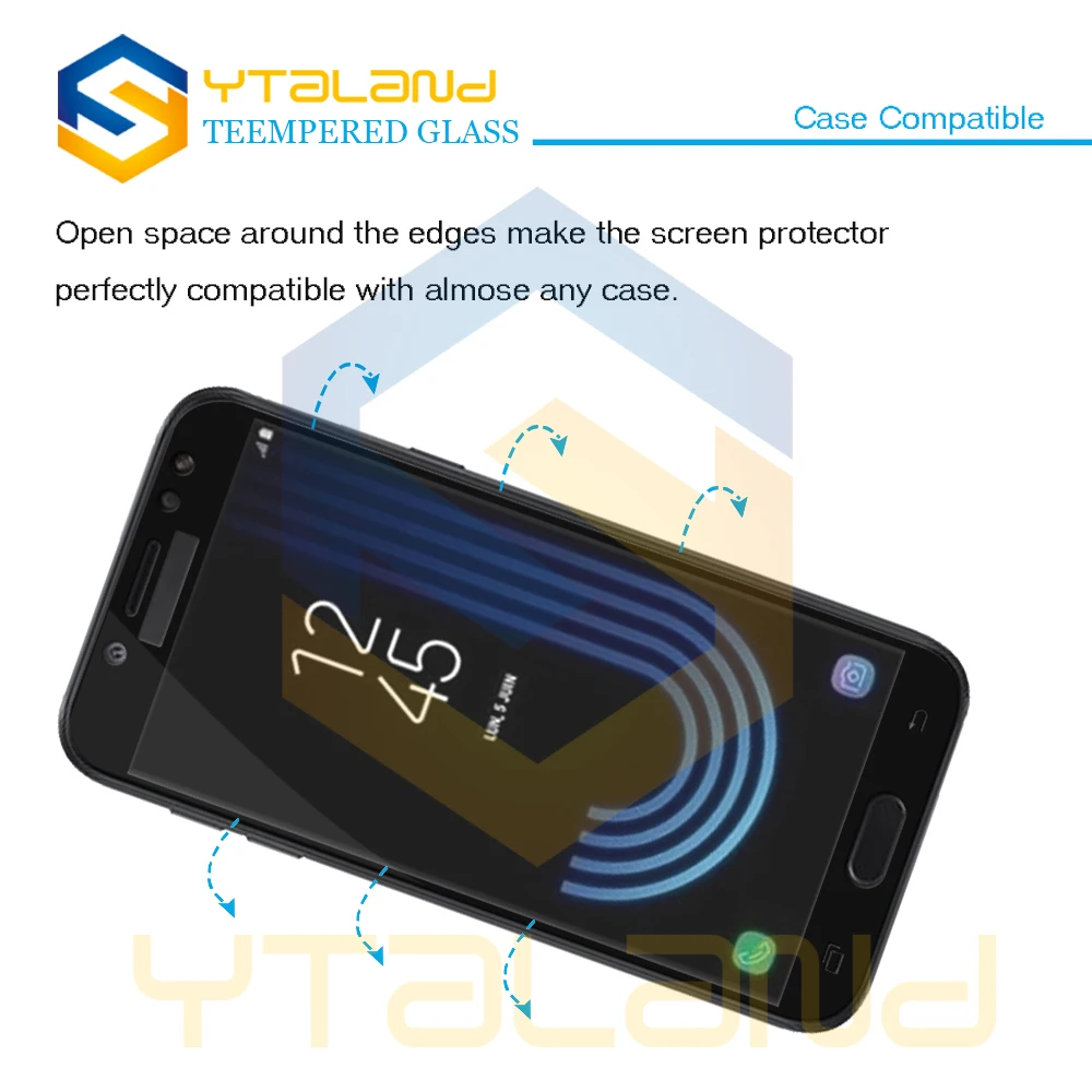 Ytaland 0 3 мм 9H + Полное покрытие закаленное стекло для Samsung Galaxy J3 J5 J7 2017 Premium Защитная