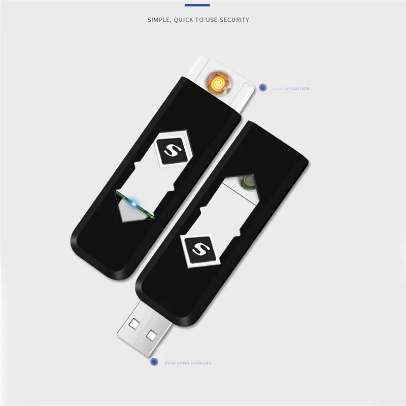 Перезаряжаемая USB ветрозащитная беспламенная электрическая электронная зарядка