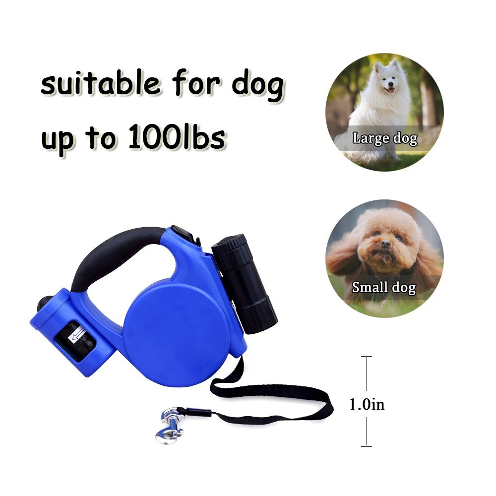 Retractable Dog Leash 15 Foot Extra Long Cord - Best Heavy Duty With Led Light Red/Blu | Дом и сад
