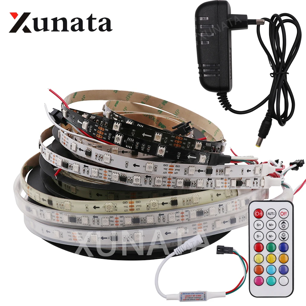 

Dream color RGB LED Strip Lamp Set 30LEDs/m 60LEDs/m WS2811 LED Strip Waterproof 5050 RGB LED Light 12V Kitchen Decoration 1m 5m
