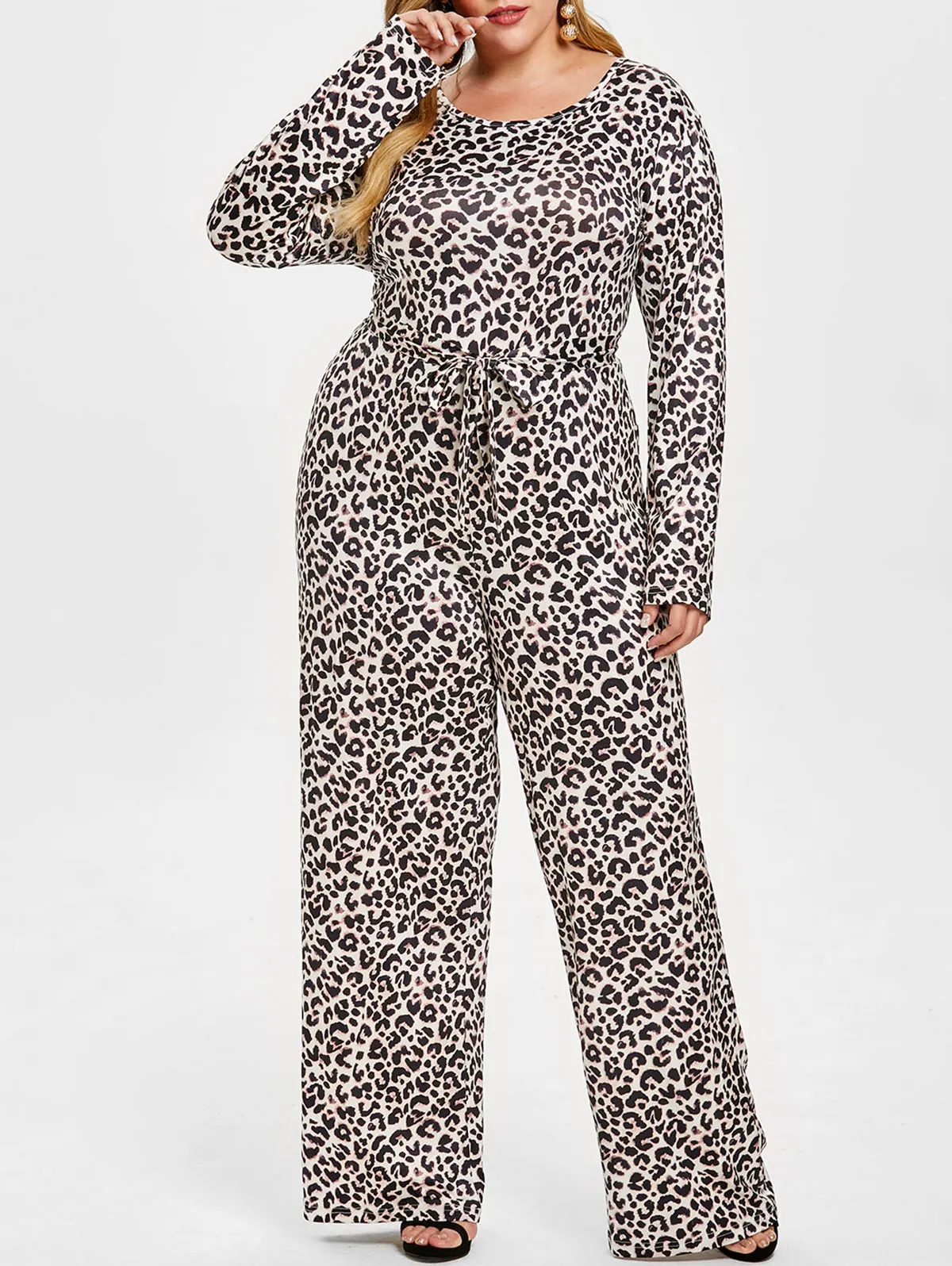 Комбинезон Joineles большого размера с леопардовым принтом широкие брюки женские