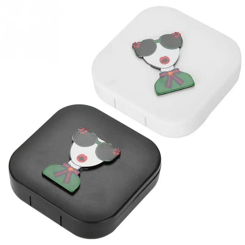 2 цвета Портативный мультяшный рисунок контактные линзы чехол для смартфона с