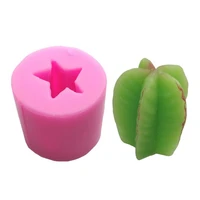 3d cactus shaped silicone mould candle gypsum carambola candle mould the clay handmade soap mold chocolate cake decorating tools