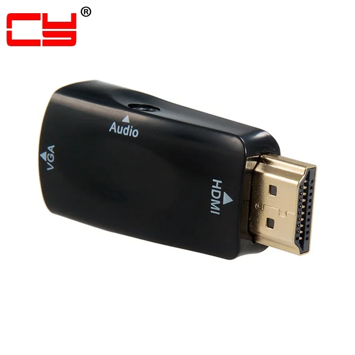 Совместимому с HDMI к VGA Выход видео адаптер 3 5 мм аудио кабель для ТВ и проектор