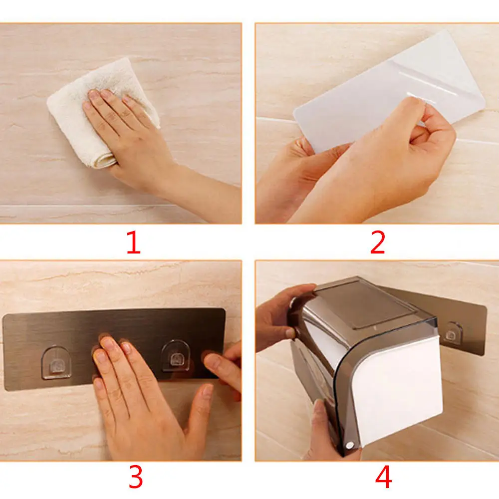

Wall Mounted Paper Holders Bathroom Toilet Paper Roll Towel Rack Tissue Box Free Punching Tray
