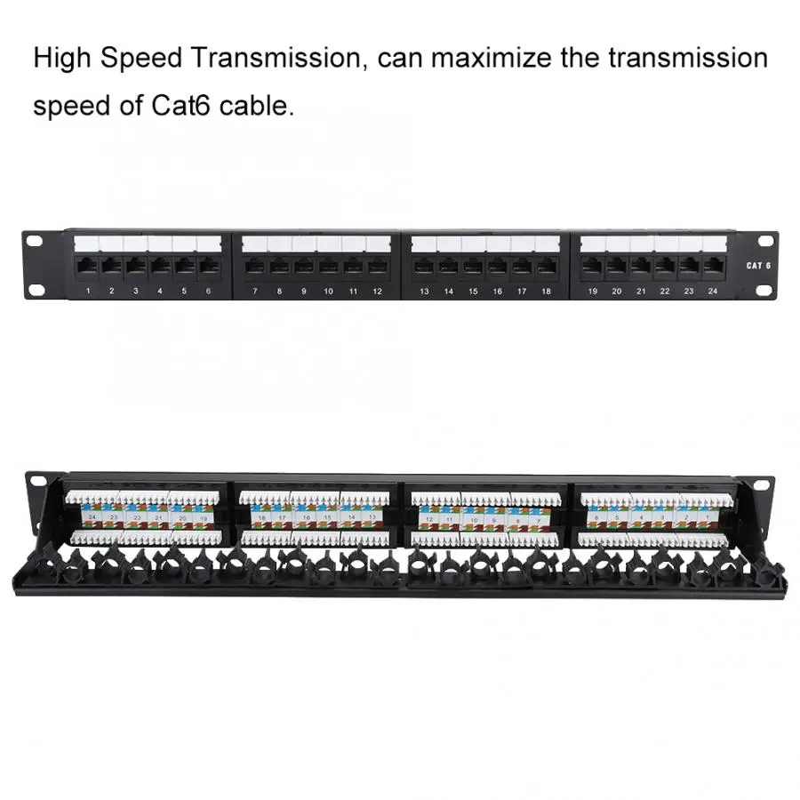 Gold Plated 24 Port Mountable Data Patch Panel High Speed CAT6 CAT-6 Network Cable Rack network tool kit | Компьютеры и офис