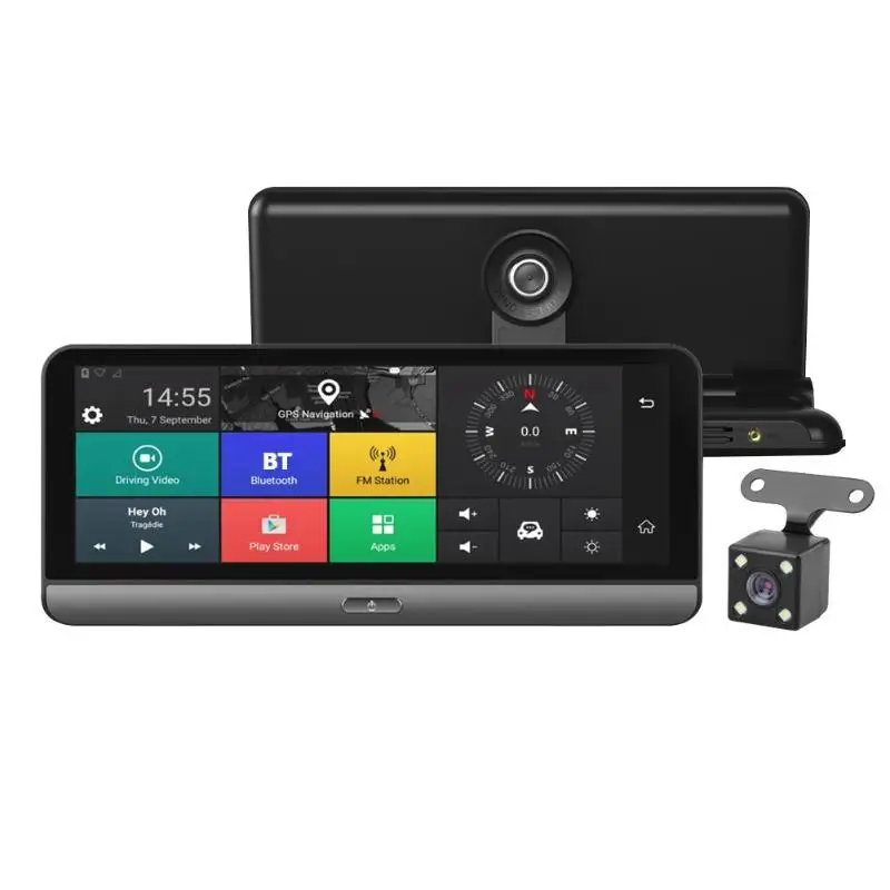 Phisung 8in Android 5 1 Автомобильный видеорегистратор 4G WiFi BT ADAS двойной объектив DVR камера