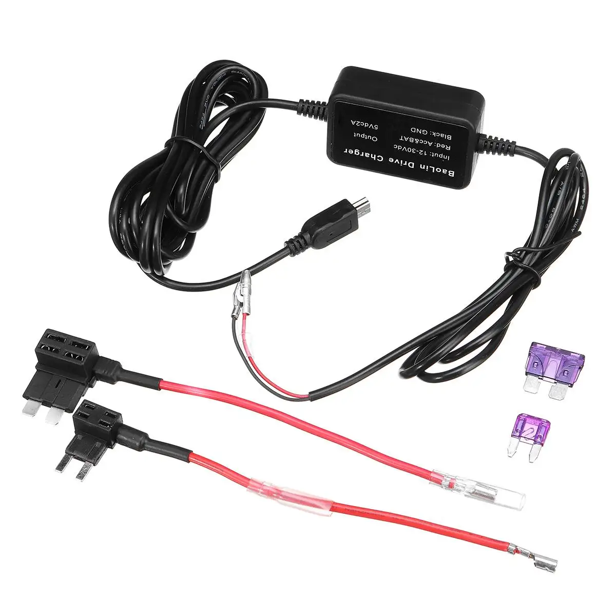 Audew 2.1amp 12-30V 5V 2A жесткий провод Автомобильный видеорегистратор Камера комплект для Nextbase Dash Cam 112 212 312 412GW 512GW 612GW