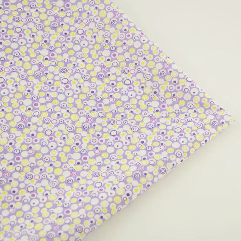 100% Cotton Fabric Yellow and Light Purple Circle Designs Tecido Plain Scrapbooking Dolls Patchwork Tela Home Textile Sewing CM | Дом и сад