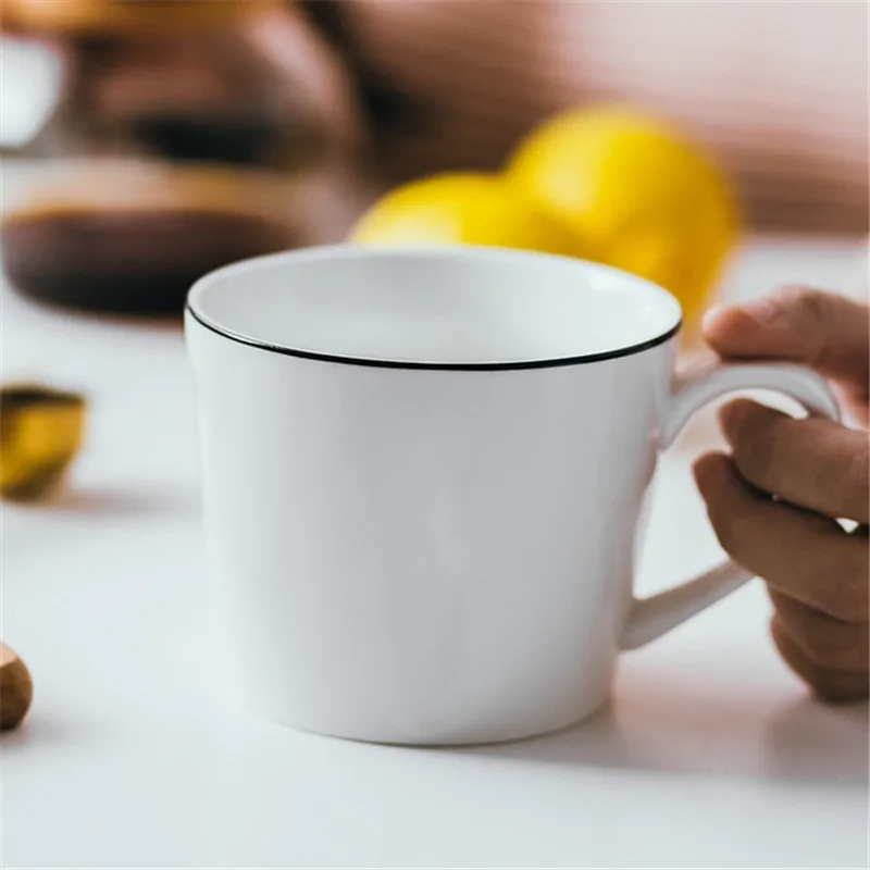 Handgrip кружка черная линия керамическая чашка вода кофе питьевое молоко для