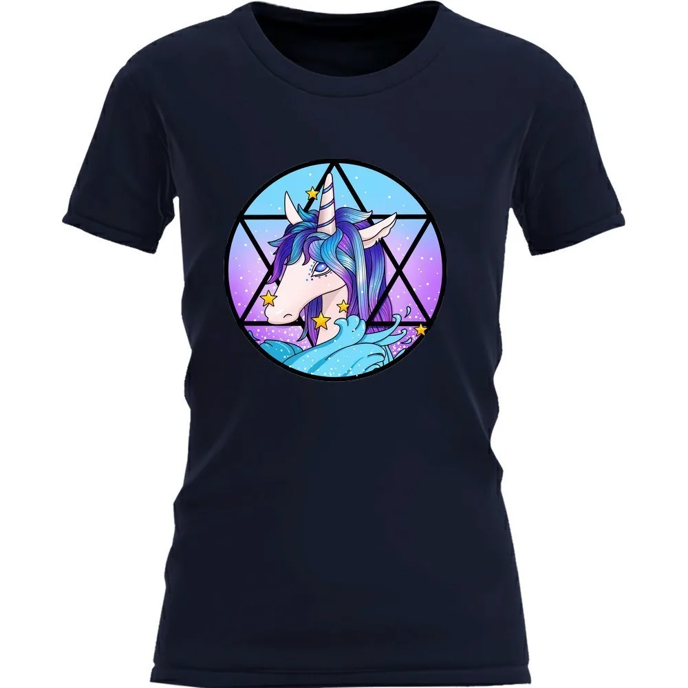 Мода 2019 Kawaii Единорог печатная Женская футболка Летняя мода Licorne короткий рукав