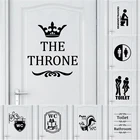 Креативная Наклейка на стену унитаза, съемные дверные обои, художественные аксессуары для украшения дома