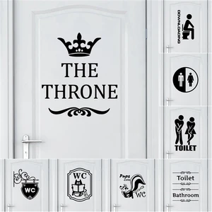 Креативная Наклейка на стену унитаза, съемные дверные обои, художественные аксессуары для украшения дома