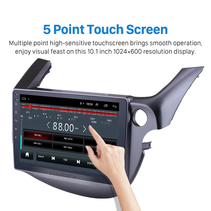 Головное устройство Harfey с сенсорным экраном GPS навигация для HONDA FIT JAZZ RHD Android 2007 2013