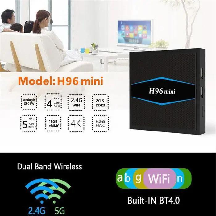 H96mini Smart tv box Android 7 1 2 4G/5G Wifi Bluetooth 4 0 S905W Четырехъядерный 4k Full HD медиаплеер Netflix H96 мини